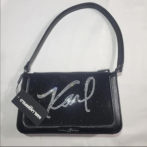 image:imageKARL LAGERFELD womens Simone Demi BagBlackSilver