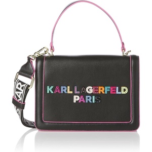 image:imageKARL LAGERFELD womens Simone Logo Satchel CrossbdoyBlackStud Logo