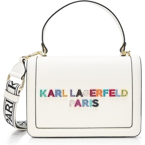 image:imageKARL LAGERFELD womens Simone Logo Satchel CrossbdoyWhite