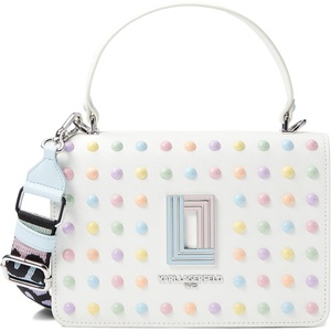 image:imageKARL LAGERFELD womens Simone Studded Satchel CrossbodyIvoryCandy