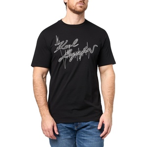 image:imageKarl Lagerfeld Mens Crewneck Short Sleeve Embroidered Textured TShirtBlack