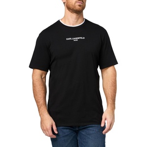 image:imageKarl Lagerfeld Mens Crewneck Short Sleeve Relaxed Fit Contrast Trim TShirtBlack