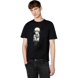 image:imageKarl Lagerfeld Mens Karl Character with Headphones Short Sleeve Crew Neck ShirtBlack