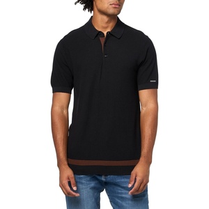 image:imageKarl Lagerfeld Mens Knit Collared Short Sleeve PoloBlack