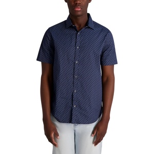 image:imageKarl Lagerfeld Mens Printed Short Sleeve Collared ShirtNavy Blazer
