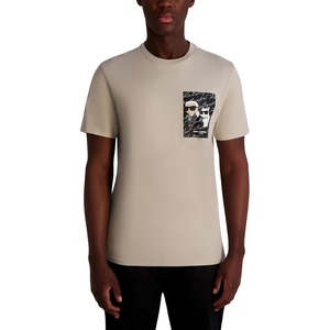 image:imageKarl Lagerfeld Mens Short Sleeve Crewneck Choupette Karl Graphic Design TShirtBeige