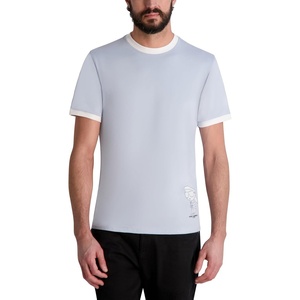 image:imageKarl Lagerfeld Mens Short Sleeve Crewneck Contrast Trim TShirtLt Blue