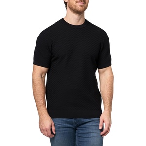 image:imageKarl Lagerfeld Mens Short Sleeve Crewneck Fitted Textured ShirtBlack