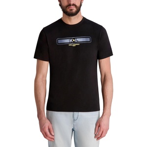 image:imageKarl Lagerfeld Mens Short Sleeve Crewneck Karl Stripe Graphic Design TShirtBlack