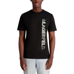 image:imageKarl Lagerfeld Mens Short Sleeve Crewneck Vertical Karl Logo Graphic Design TShirtBlack