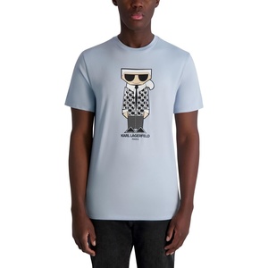 image:imageKarl Lagerfeld Mens Short Sleeve Graphic Crewneck TShirtLt Blue