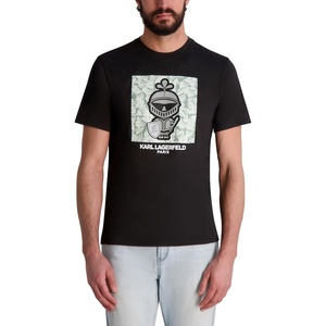 image:imageKarl Lagerfeld Mens Short Sleeve Karl Knight Crewneck Graphic Design TShirtBlack