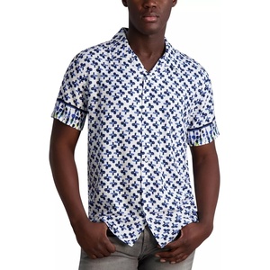 image:imageKarl Lagerfeld Paris Mens Floral Print Flowy ShirtBlue
