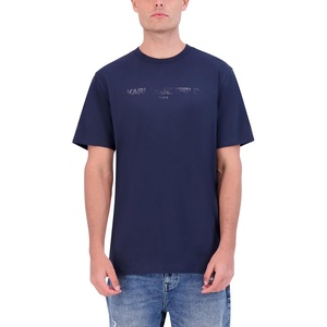 image:imageKarl Lagerfeld Paris Mens Soft Crew Neck Tonal Logo Short Sleeve TShirtNavy