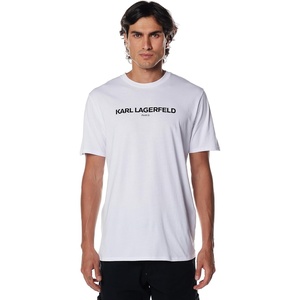 image:imageKarl Lagerfeld Paris Mens Soft Crew Neck Tonal Logo Short Sleeve TShirtWhite Legacy