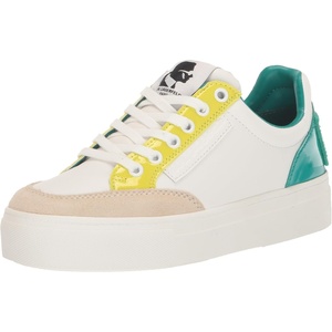 image:imageKarl Lagerfeld Paris Womens Calico Patch Laceup Everyday SneakerSneakerWhiteAqua