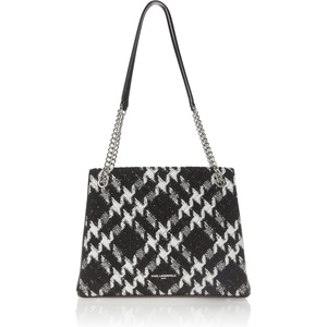 image:imageKarl Lagerfeld Paris womens Charlotte Chain ToteBlackWhite Houndstooth