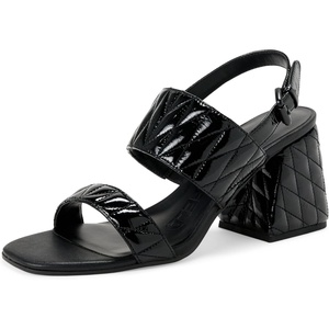 image:imageKarl Lagerfeld Paris womens Sarina Quilted Open Toe Leather Heeled SandalBlack Quilted