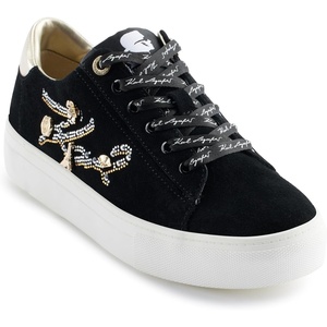 image:imageKarl Lagerfeld Womens Cate Sayings Everyday Lace Up SneakerBlackChampagne