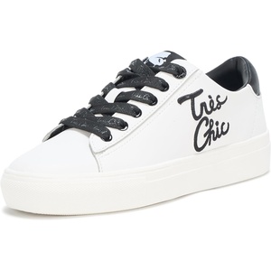 image:imageKarl Lagerfeld Womens Cate Sayings Everyday Lace Up SneakerBright WhiteBlack