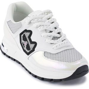 image:imageKarl Lagerfeld Womens Cushioned Insole Everyday Mayu  Lace Up SneakerSilverWhite