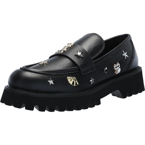 image:imageKarl Lagerfeld Womens Gaston Lug Sole Loafer with Pin EmbellishmentsJet Black