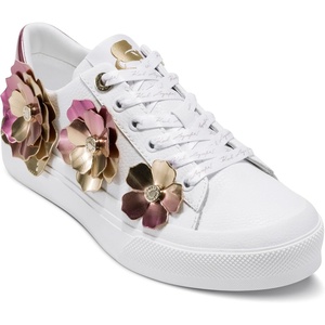 image:imageKarl Lagerfeld Womens Georgia Sneaker with Flower EmbellishmentsWhiteMulti
