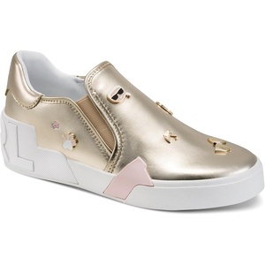 image:imageKarl Lagerfeld Womens Karl Lagerfeld Paris Maude Slip on Sneaker with PinsWhite Gold