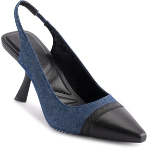 image:imageKarl Lagerfeld Womens Kinsely Evening Pointed Toe Slingback PumpNavyBlack