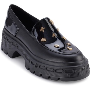 image:imageKarl Lagerfeld Womens Lylah Lug Sole Platform Loafer with PinsBlack