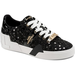 image:imageKarl Lagerfeld Womens Mablyn Lace Up Sneaker with Logo EmbellishmentsBlack
