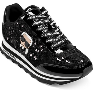image:imageKarl Lagerfeld Womens Meade Lace Up Sneaker with Karl HeadBlack