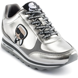 image:imageKarl Lagerfeld Womens Meade Lace Up Sneaker with Karl HeadPewter