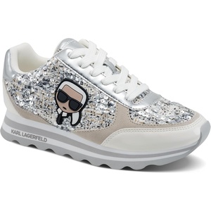 image:imageKarl Lagerfeld Womens Meade Lace Up Sneaker with Karl HeadSilver