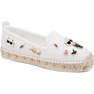 image:imageKarl Lagerfeld Womens Michaela Slip on Espadrille Sandal with PinsBright White Mesh