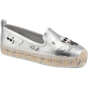 image:imageKarl Lagerfeld Womens Michaela Slip on Espadrille Sandal with PinsSilver