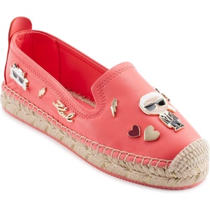 image:imageKarl Lagerfeld Womens Michaela Slip on Espadrille Sandal with PinsSunset Coral