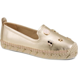 image:imageKarl Lagerfeld Womens Michaela Slip on Espadrille Sandal with PinsWhiteGold