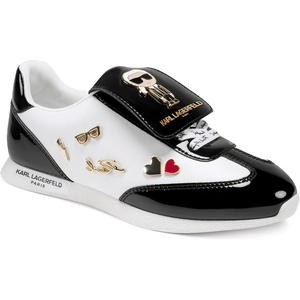 image:imageKarl Lagerfeld Womens Minia Pins Lace Up SneakerBright WhiteBlack