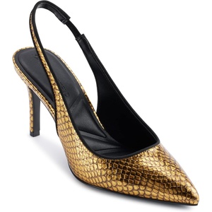 image:imageKarl Lagerfeld Womens Rosalyn Pointed Toe Slingback PumpGoldBlack