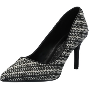 image:imageKarl Lagerfeld Womens Royale Tweed Pointed Toe Dress PumpBlackCream
