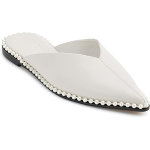 image:imageKarl Lagerfeld Womens Vyra Studded Slip on Loafer Mule with Pointed ToeSoft White