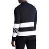 image:imageKARL LAGERFELD Mens Contrast Stripe and Logo on Sleeve Turtleneck SweaterBlackWhite