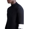 image:imageKARL LAGERFELD Mens Contrast Stripe and Logo on Sleeve Turtleneck SweaterBlackWhite