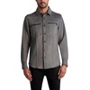 image:imageKARL LAGERFELD Mens Exposed Zippers Long Sleeve Faux Suede Shirt JacketGrey
