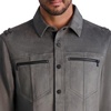 image:imageKARL LAGERFELD Mens Exposed Zippers Long Sleeve Faux Suede Shirt JacketGrey