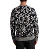 image:imageKARL LAGERFELD Mens Long Sleeve Floral Wool Blend SweaterBlackWhite