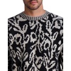 image:imageKARL LAGERFELD Mens Long Sleeve Floral Wool Blend SweaterBlackWhite