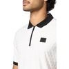 image:imageKARL LAGERFELD Mens Straight Collar Chest Logo 14 Zip Collared PoloWhite