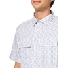image:imageKARL LAGERFELD Paris Mens Button Front Collared Short Sleeve Woven DressWhiteBlue